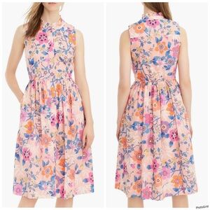 J.Crew Liberty of London Pavilion Floral Print Ruffle Neck Sleeveless Dress 2